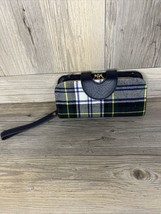 Ladies Wallet 1 zip 2 Clasp closures divided sides, Plaid pattern Checke... - $13.06