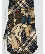 417 by Van Heusen Men's Neck Tie Old Time Golfers 100% Silk Vintage - $12.57
