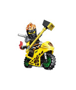 Minifigure Cole Ninjago With Yellow Motorcycle Rare - $8.79