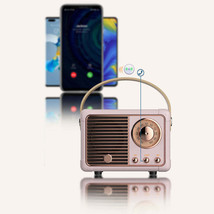 Color: PINK W/HANDLE - Retro Look FM Radio And Bluetooth Speaker - $53.68