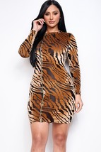 Burnout velvet long sleeve mini dress with two way zipper M - £21.55 GBP+