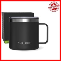 Elegant 16 oz Stainless Steel Insulated Coffee Mug with Handle &amp; Sliding... - $30.06