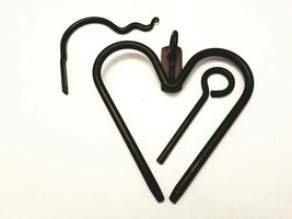 HEART DINNER BELL SET Amish Blacksmith Hand Forged Wrought Iron Ringer C... - $34.97