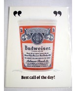 1979 Color Ad Budweiser Lager Beer Best Call of the Day! - $12.32 CAD