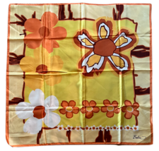 Beeline Italy Scarf  Mod Flowers Orange 1970S Multiples - £15.16 GBP