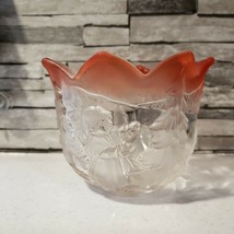 Vtg Mikasa Glass Cranberry Red to Clear Tulip Christmas Tealight Candle Holder - £11.70 GBP