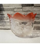 Vtg Mikasa Glass Cranberry Red to Clear Tulip Christmas Tealight Candle ... - £11.84 GBP