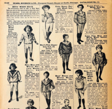1901 Boy's Wash Suits Outfits Reproduction Advertisement Sears Fashion D... - $10.00