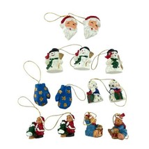 Giftco Package Tie-Ons Set of 13 Holiday Friends Ornaments Santa Snowman Bear - $12.55