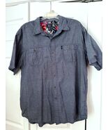 GH BASS &amp; Co. mens button up shirt short sleeve blue sz 2xl - $11.88