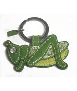  Coach Green Grasshopper Jeweled Bag Charm Leather Fob 92710 EUC - £77.77 GBP