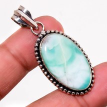 Caribbean Larimar Oval Shape Gemstone Handmade Gift Pendant Jewelry 1.90&quot; SA 601 - £3.97 GBP