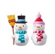 Hallmark 2018 Salt &amp; Pepper Snowmen LE Christmas Tree Keepsake Ornaments - £10.18 GBP