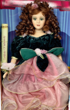 DanDee 18" Porcelain Doll Green Velvet Shimmer Ball Gown Donatella De Roma image 3