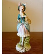 Sitzendorf German Porcelain Figurine — Rococo Lady with Mandolin/Lute - $82.08