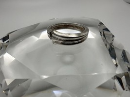 Vintage Three Ridge Silverplate Spoon Ring Size 7.25 #97 - $7.92