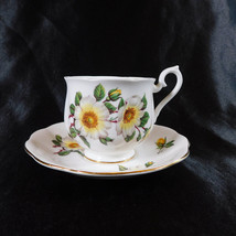 Royal Albert Footed Teacup with White and Yellow Flowers # 22846 - £14.99 GBP