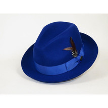 Men Bruno Capelo Fedora Hat Wool 100% Fine Australian Wool Marco MC924 Royal image 2
