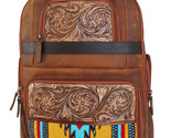 Western Distressed Floral Tooled Leather Handwoven Travel Utility Bag 18... - $158.39