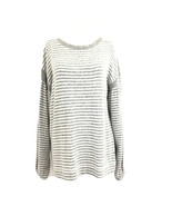 Verve ami&#39; Fine Knit Sweater Top Womens size Small Long Sleeves Gray Whi... - $22.49