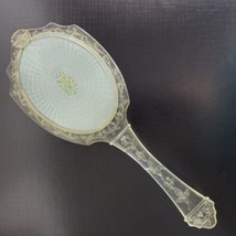 Retro Vintage Plastic Dresser Vanity Hair Brush Translucent Rose Pattern - $11.87