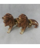 Lion Figurines Ceramic Saddle Circus 2 Matching - $24.95