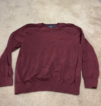 Nautica Sweater Mens Large Burgundy Casual Pullover Sweatshirt - $17.59