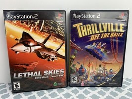 Lot of 2 PS2 PlayStation 2 Games Thrillville Off the Rails + Lethal Skies Pilot - £11.84 GBP