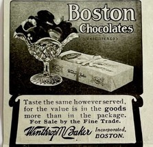 1906 Boston Chocolates Winthrop Baker Advertisement Candy Ephemera 3.25 ... - £7.82 GBP