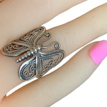 Genuine 925 Sterling Silver Filigree Butterfly  Ring Size 6.75 - £35.66 GBP