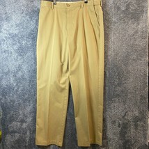 LL Bean Pants Mens 38x34 Tan Chino Khaki Formal Comfort Waist Business - £9.20 GBP