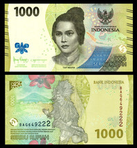 Indonesia P162, 1000 Rupiah, Tjut Meutia / Tari Tifa (dancer with drum) 2022 UNC - £1.78 GBP