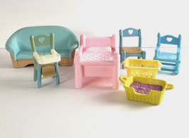 Vintage Fisher Price Loving Family 1990s Dollhouse Furniture Dora Mixed Lot 7 - £15.79 GBP