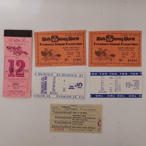 1974 Disney Orlando Ticket Stubs Jai Alai Treasure Island Magic Kingdom Passes - £116.46 GBP