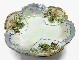 Vintage Trimont Ware Japan Floral Lusterware Iridescent Scalloped Bowl - £18.94 GBP