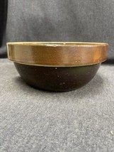 Vintage Stoneware Brown Crock Mixing Bowl -  8.5”W x 4”Deep - $27.72