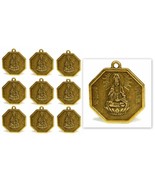 LOT OF 10 KWAN YIN FENG SHUI CHARMS 1&quot; Chinese Metal Pendant Bagua Good ... - $13.65 CAD