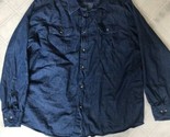 Wrangler Shirt Size XL Mens Button Up Long Sleeve Denim Pockets 100% Cot... - £23.10 GBP