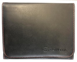 NEW OEM Toyota Owner&#39;s Manual Case Cover Holder Portfolio Black Red Stitching - £11.45 GBP