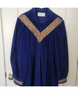 Vanity Fair Robe House Coat 1/2 Zip Long Fleece Feel Sz Lg Pockets Vinta... - €20,39 EUR