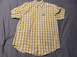 Vintage Chaps Ralph Lauren Yellow Plaid Short Sleeve Button Shirt Men’s ... - $16.36 CAD