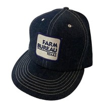 Vintage Texas Farm Bureau TX Denim Snap Back Hat Trucker Cap Farm &amp; Ranch - £28.77 GBP