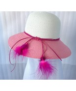 Women Folding New Summer Sun Floppy Hat Feather Straw Beach Wide Brim Cap Hat - £9.34 GBP
