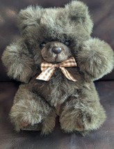 RARE Vintage Swibco 1998 Dark Brown Teddy Bear Stuffed Animal Plush Large 10&quot; - £193.40 GBP