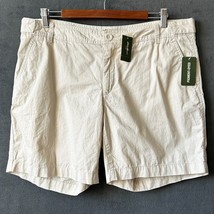 Eddie Bauer Chino Shorts Mid-Rise Lightweight Beige Cotton - Women&#39;s Size 12 - $37.95