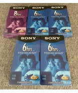 Sony Blank VHS (Lot of 5)  6 &amp; 8 Hours (New In Plastic) - £9.52 GBP
