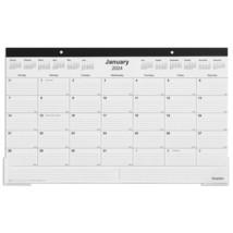 2024 Staples 18&quot; x 11&quot; Desk Pad Calendar Black (ST17392-24) - £15.65 GBP