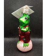 Christopher Radko Froggy Child Pink Base Glass Hanging Ornament 3.5 in. ... - £36.93 GBP