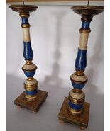 Handpainted wooden candleholders 1 pair NEW - $230.00