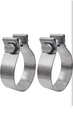 2x1.75" Exhaust Clamp Narrow Band For Muffler Exhaust Pipe Stainless Steel Item image 3